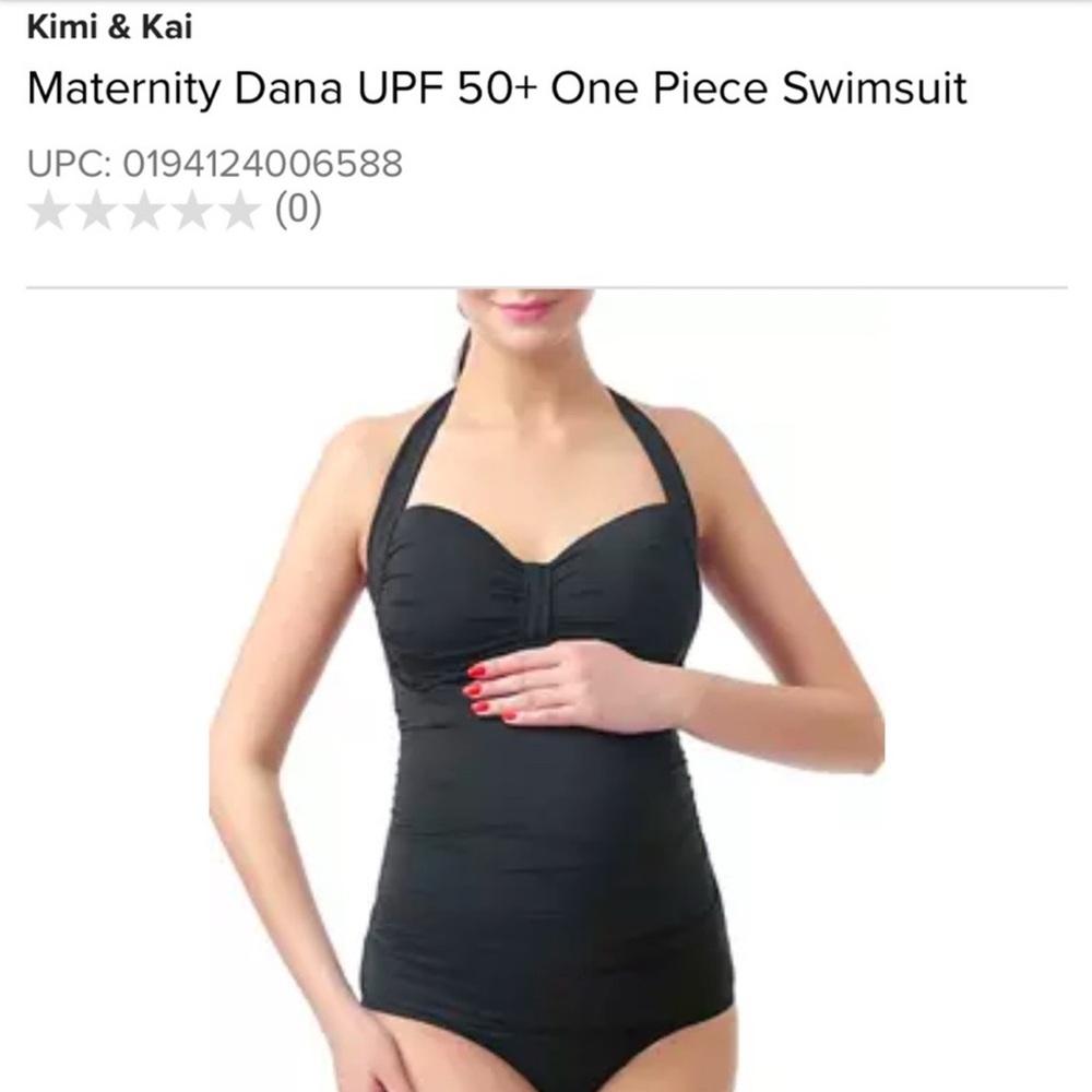 Kimi & Kai Black Maternity One Piece Swimsuit Sz L